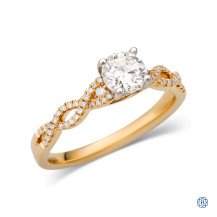 14kt Yellow and White Gold Lady's Round Brilliant Cut 0.60ct Diamond Engagement Ring