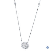 18kt White Gold Lady's Necklace with 0.93ct Diamond Pendant 20''