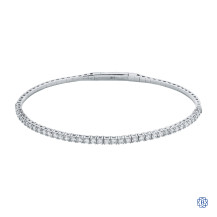 14kt White Gold 0.90ct Diamond Tension Bangle Bracelet