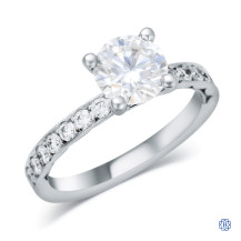 18kt White Gold Tacori 1.22ct Moissanite and 0.40ct Diamond Engagement Ring