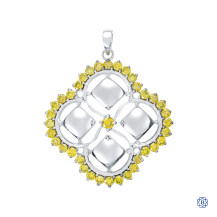 18kt White Gold Lady's 1.16ct Fancy Yellow Diamond Pendant