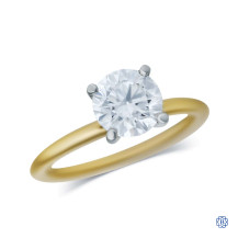 14kt Yellow and White Gold Lady's Lab-Created Round Brilliant Cut 1.33ct Round Diamond Engagement Ring