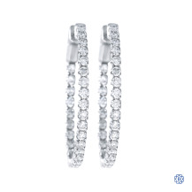 14kt White Gold and 1.94ct Diamond Hoop Earrings