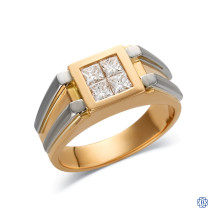 18kt Yellow and White Gold 0.76ct Diamond Gentleman's Ring