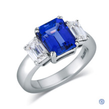 14kt White Gold Lady's 3.43ct Tanzanite and 1.22ct Diamond Ring