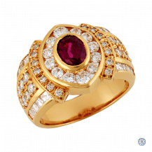 18kt Yellow Gold 0.99ct Ruby and Diamond Estate Ring