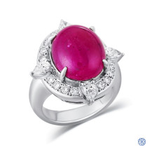 Platinum Lady's 14.32ct Ruby and Diamond Ring