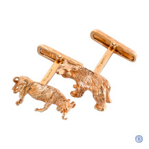 14kt Yellow Gold Tiffany & Co. Gentleman's One Bull and One Bear Estate Cufflinks