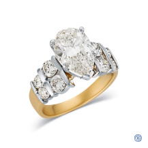 14kt Yellow and White Gold Lady's Lab-Created Pear Shaped 2.28ct Diamond Engagement Ring