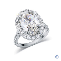 18kt White Gold Lady's Oval Shaped 5.02ct Diamond Engagement Ring