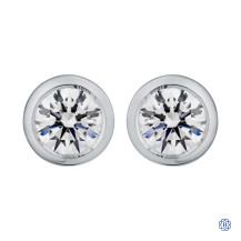 18kt White Gold 1.00ct Maple Leaf Diamond Diamonds Stud Earrings