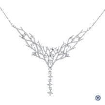 14kt White Gold Lady's Maple Leaf Diamonds 2.29ct Diamond Necklace