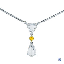18kt White Gold Maple Leaf Diamonds Melee Necklace