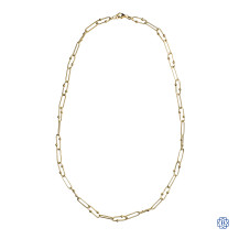 14kt Yellow Gold 5.10mm Paper Clip Link Style Chain 23''