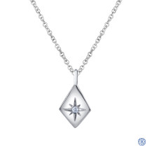 10kt White Gold Casual Lux Star 0.0225ct Maple Leaf Diamond Pendant 