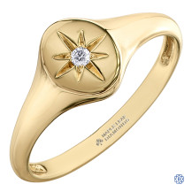 10kt Yellow Gold Casual Lux 0.03ct Maple Leaf Diamond Ring