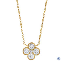 18kt Yellow Gold Lady's 0.74ct Diamond Cluster Set Pendant