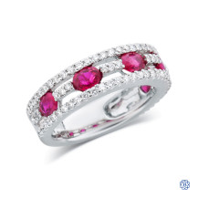 18kt White Gold 1.51ct Rubies and 0.68ct Diamonds Ring