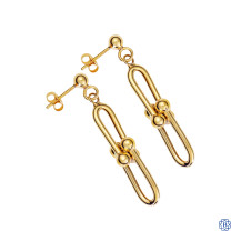 14kt Yellow Gold Paper Clip Link Style Earrings