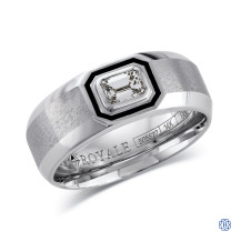 14kt White Gold Blue Royale 0.50ct Diamond Men's Wedding Band