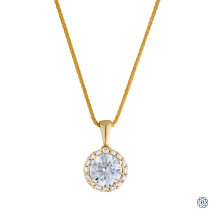 14kt Yellow Gold 1.05ct Lab-Created Lady's Diamond Estate Pendant