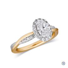 14kt Yellow and White Gold Lady's Lab Created 0.83ct Diamond Engagement Ring