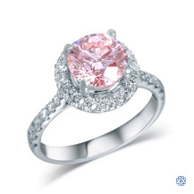 18kt White Gold Lady's Lab-Created 2.01ct Pink Diamond Ring