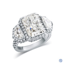 14kt White Gold Lady's Custom Made Lab-Created Radiant Shaped 7.85ct Diamond Ring