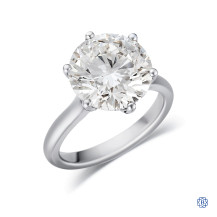 Platinum White Gold Lady's Lab-Created Solitaire 7.04ct Diamond Engagement RIng