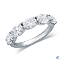 Platinum Lady's Lab-Created Oval Shaped Cut 2.55ct Diamond Wedding Band