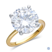 14kt Yellow and White Gold Lady's Lab-Created 7.13ct Diamond Hidden Halo Engagement Ring