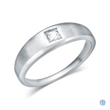 10kt White Gold Gentleman's 0.08ct Diamond Wedding Band