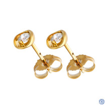 10kt Yellow Gold Brilliant Cut 0.212ct Diamond Stud Drop Shaped Earrings