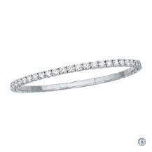 14kt Yellow Gold Lady's Lab-Created 5.00ct Diamond Flexible Bangle Style Tennis Bracelet
