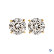 14kt Yellow Gold Lady's Lab-Created 2.02ct Diamond Stud Earrings