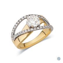 14kt Yellow and White Gold Lady' Lab-Grown 1.08ct Diamond Engagement Ring