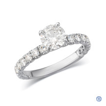 18kt White Gold Lady's Round Brilliant Cut 0.96ct Diamond Engagement Ring
