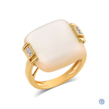 14kt Yellow Gold Mother of Pearl and Diamond Ring