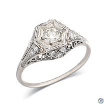 Platinum Lady's Natural 0.40ct Diamond Vintage Engagement Ring