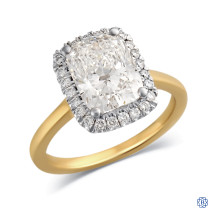 18kt Yellow and White Gold Lab-Grown 3.03ct Diamond Engagement Ring