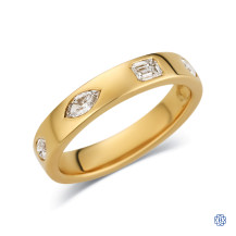 14kt Yellow Gold 0.45ct Maple Leaf Diamonds Wedding Band