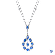 18kt White Gold 5.00ct Tanzanite and Diamond Pendant Necklace
