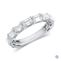 18kt White Gold Lady's Lab-Grown Emerald Cut 3.08ct Diamond Wedding Band