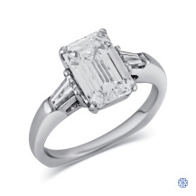 Platinum Lab-Grown Emerald Cut 2.71ct Diamond Engagement Ring