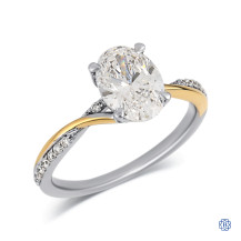 14kt White and Yellow Gold Oval Cut Lab-Grown 1.55ct Diamond Engagement Ring