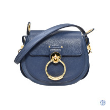 Chloé Tess Small Calfksin Crossbody Bag in Navy