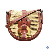 Chloé Darryl Raffia & Leather Crossbody Bag