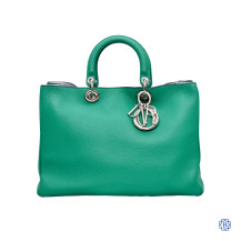Dior Diorissimo Large Calfskin Leather Bag with Pouch