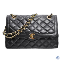 Vintage Chanel Double Flap With Two Tone Logo