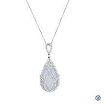 14kt White Gold Lady's Gabriel & Co. Quartz and 1.00ct Diamond Estate Necklace